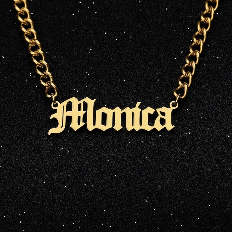Custom Name Cuban Link Chain Necklace