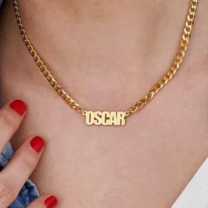 Custom Name Cuban Link Chain Necklace