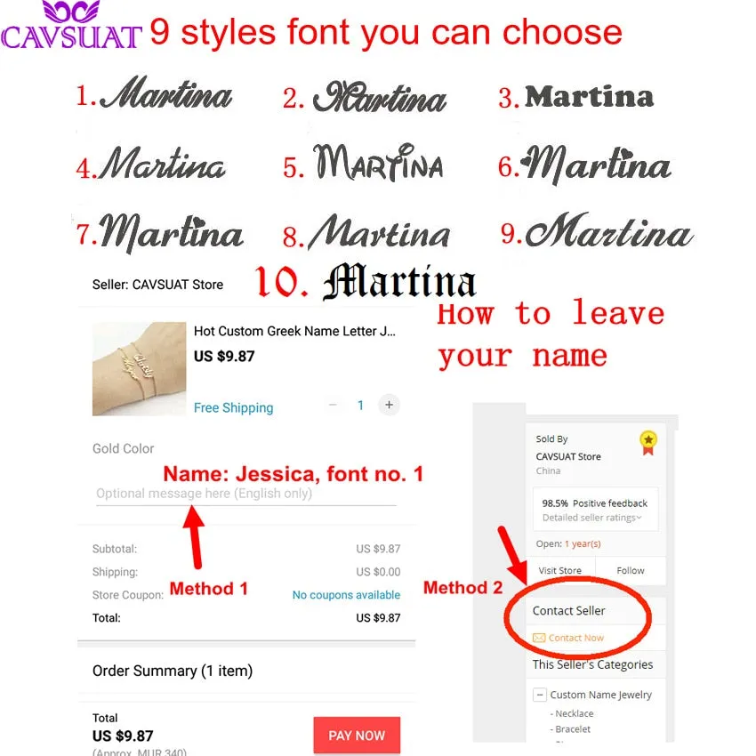Custom Name Cuban Link Chain Necklace