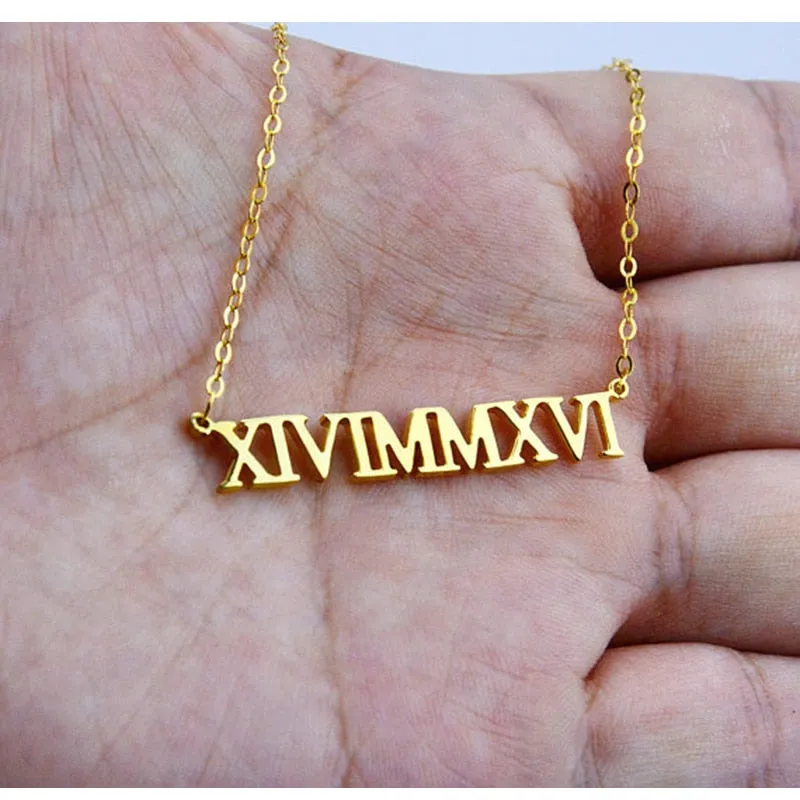 Custom Roman Numeral Necklace