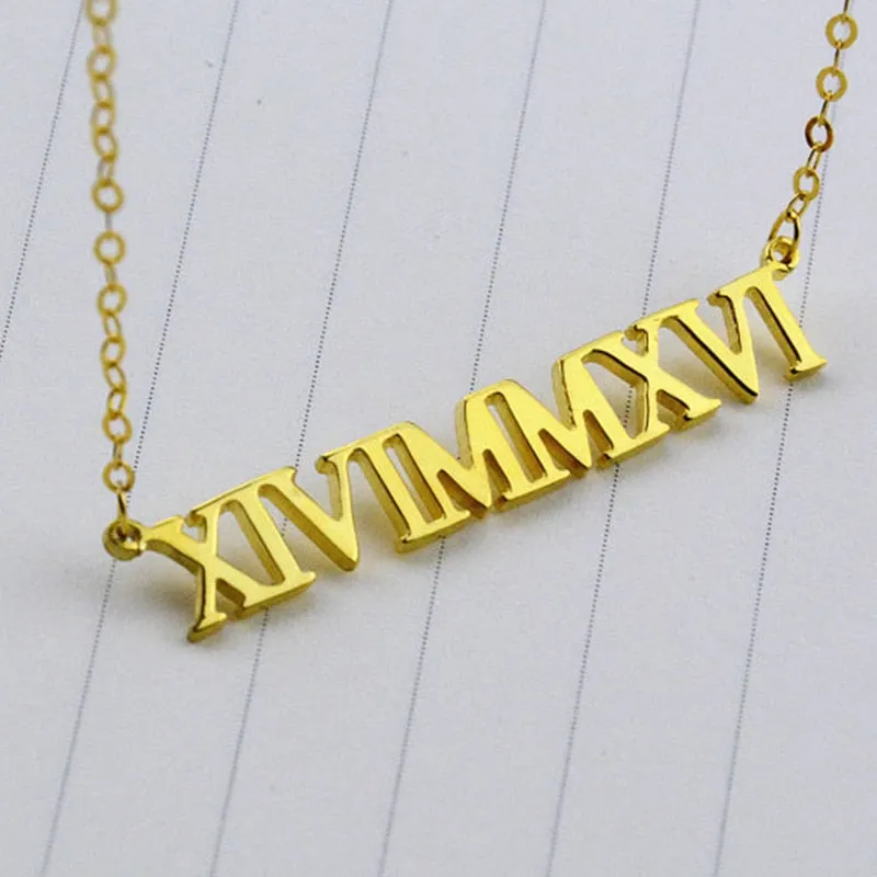 Custom Roman Numeral Necklace