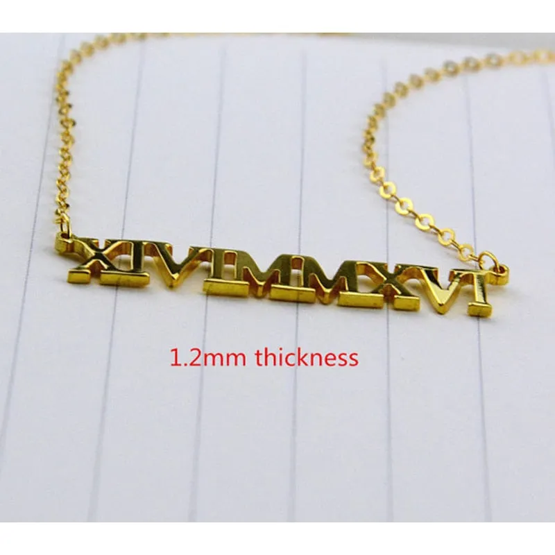 Custom Roman Numeral Necklace