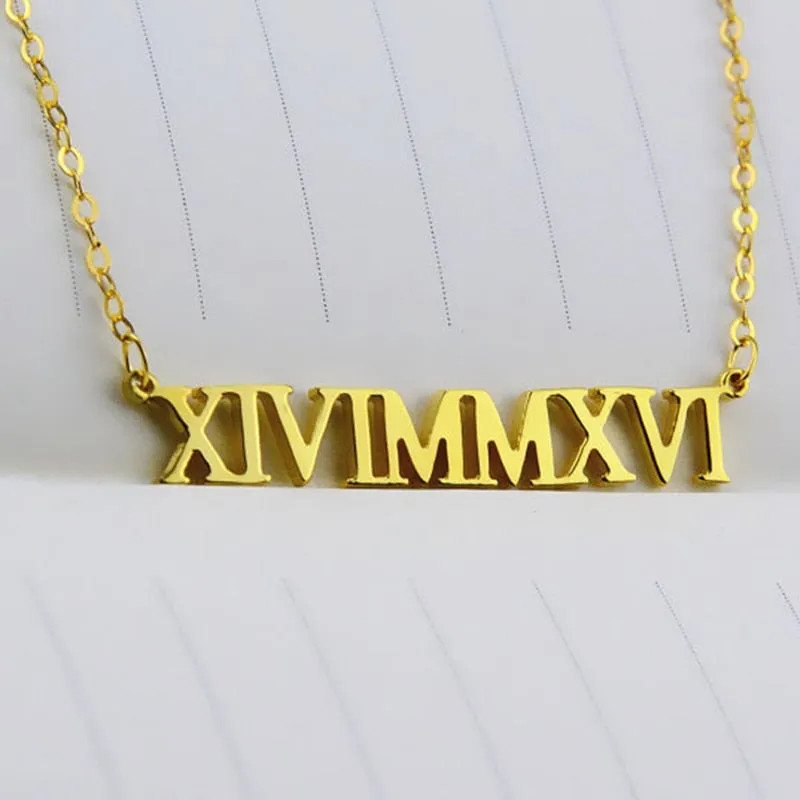 Custom Roman Numeral Necklace