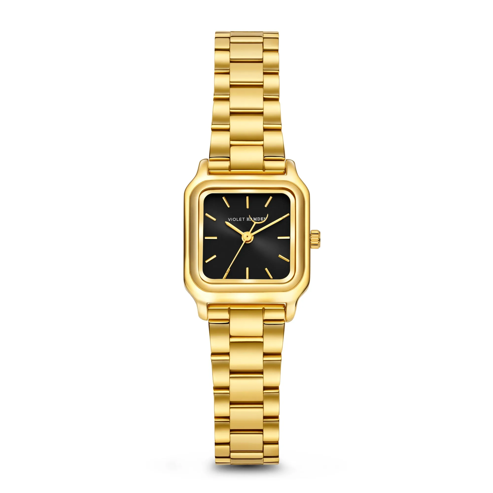 Dawn Base square ladies watch gold coloured and black