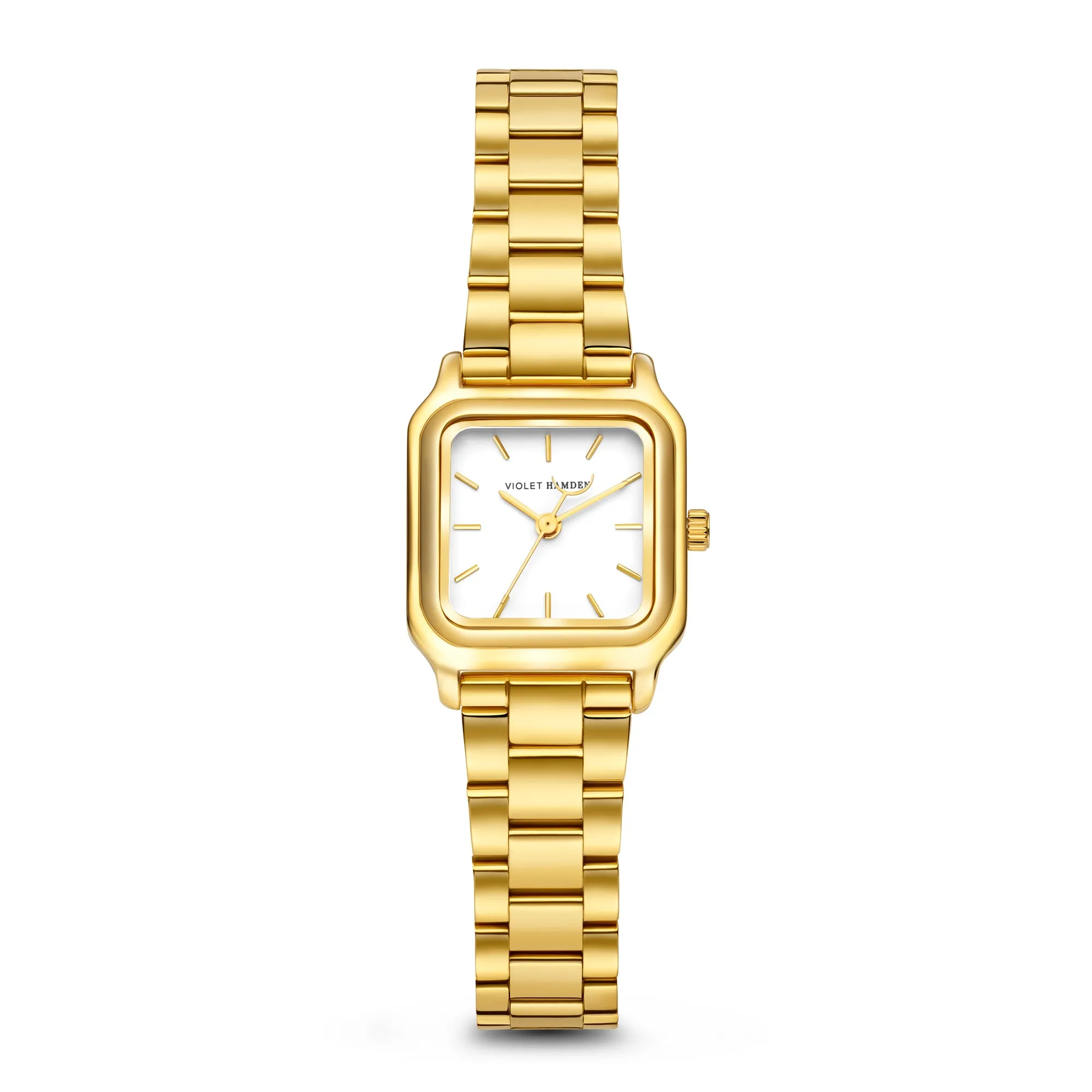 Dawn Base square ladies watch gold coloured and white