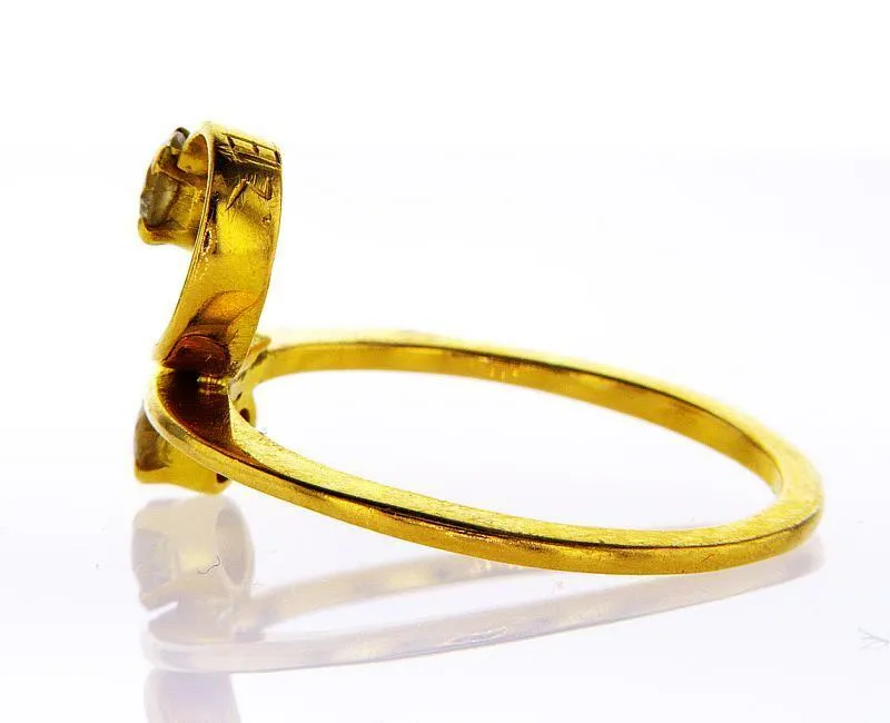 Diamond Ring Natural Round Cut 0.28 CTW F Color SI1 Clarity 18k Yellow Gold