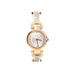 Dkny Gold Plated Analog Watch With Metal Bracelet
