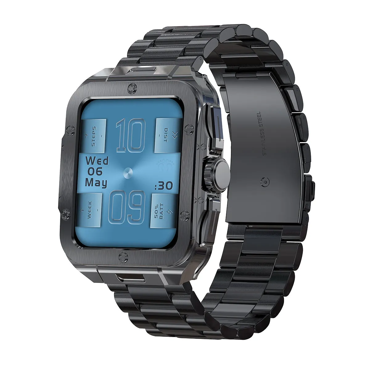 EIGIIS Smart Watch for Men 1.85” Bluetooth Dail Calls Speaker Outdoor Waterproof Military Tactical Sports Watch Fitness Tracker Watch with Heart Rate Monitor Sleep Tracker Pedometer for iPhone Samsung