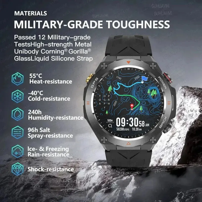 Elegance TrailBlazer Smart Watch GPS 1.45" Ultra HD Display Built-in GPS & Compass Make/Receive Phone Calls 650mAh Battery Smart Bracelet