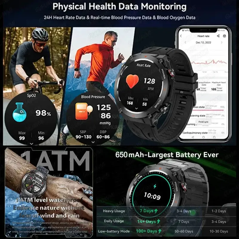 Elegance TrailBlazer Smart Watch GPS 1.45" Ultra HD Display Built-in GPS & Compass Make/Receive Phone Calls 650mAh Battery Smart Bracelet