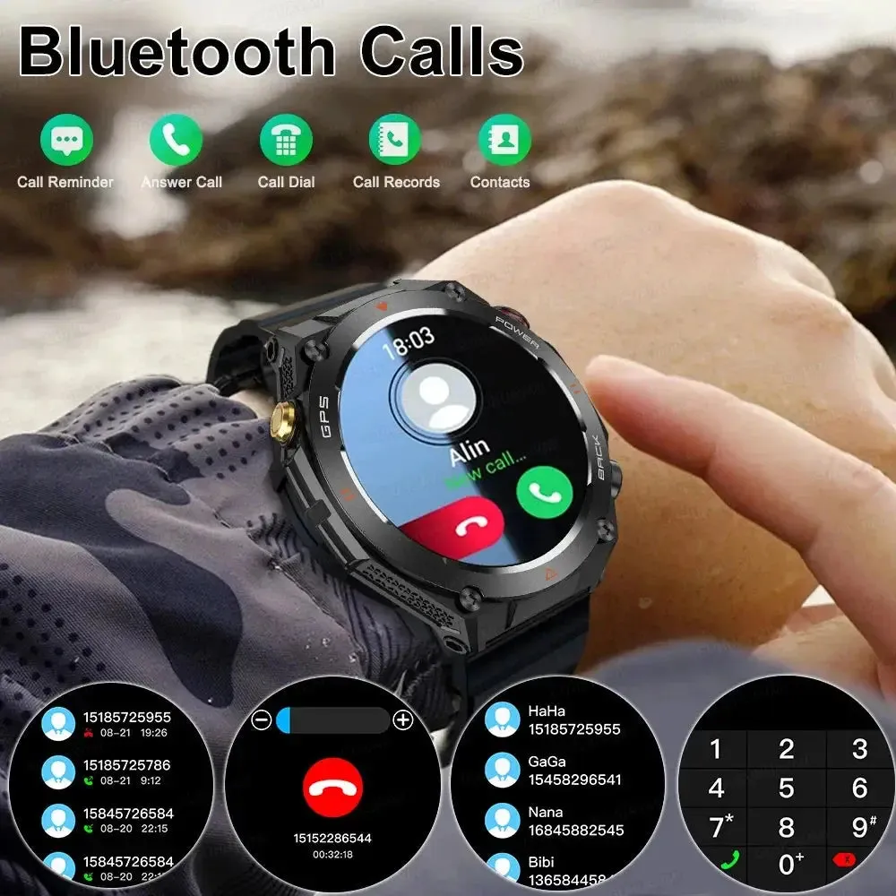 Elegance TrailBlazer Smart Watch GPS 1.45" Ultra HD Display Built-in GPS & Compass Make/Receive Phone Calls 650mAh Battery Smart Bracelet