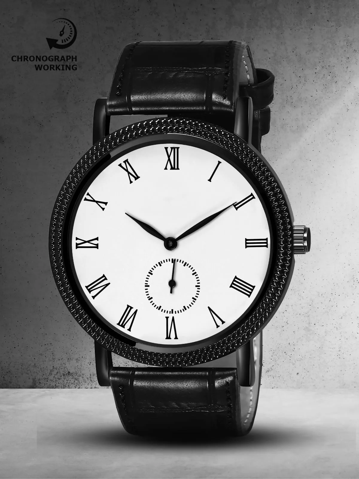 Elegant Black Lorem Chronograph Watch –LR163