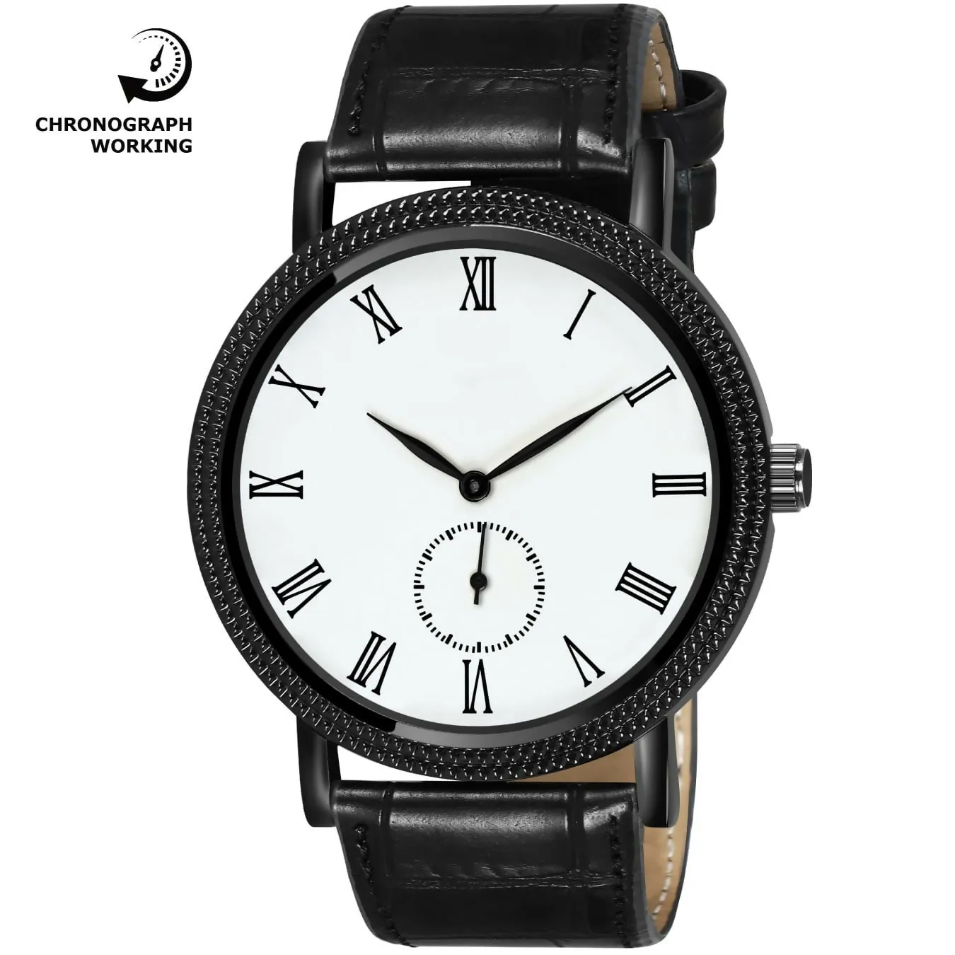 Elegant Black Lorem Chronograph Watch –LR163