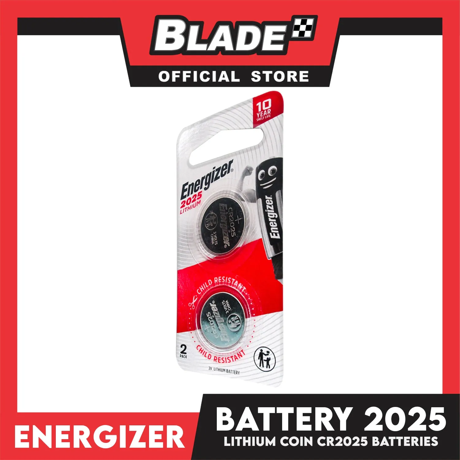 Energizer CR2025BP2 Lithium Coin 3V