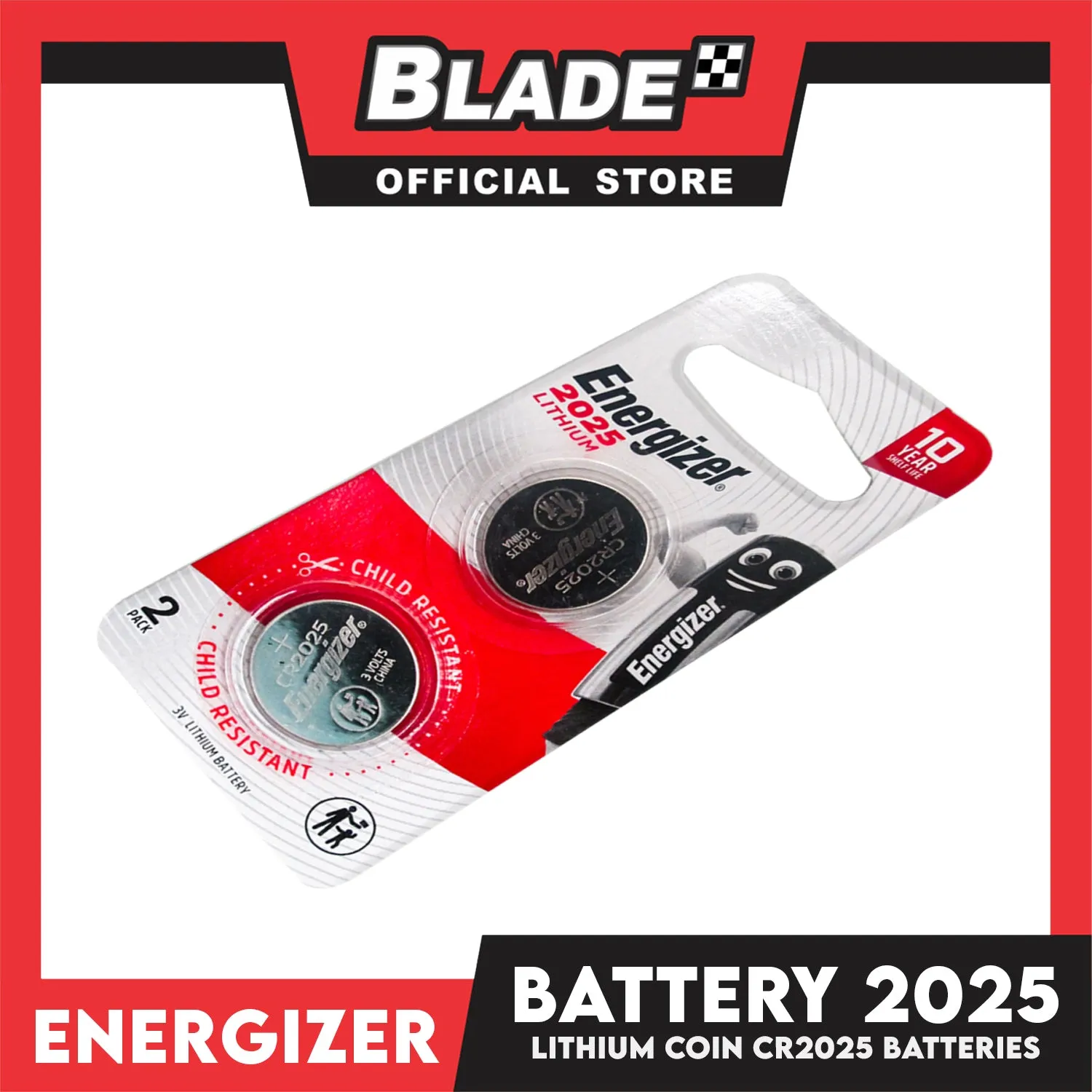 Energizer CR2025BP2 Lithium Coin 3V