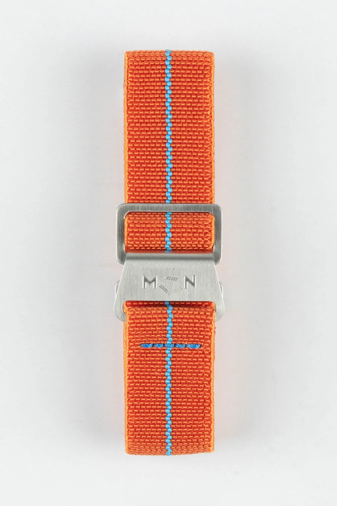 Erika's Originals ORANGE MN™ Strap with TURQUOISE Centerline - BRUSHED Hardware