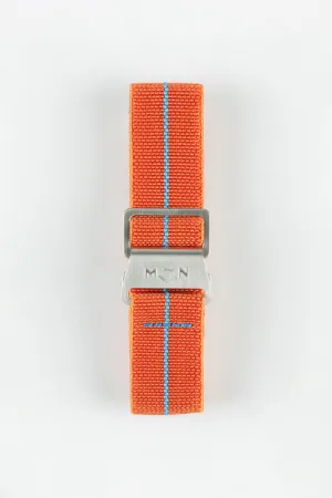 Erika's Originals ORANGE MN™ Strap with TURQUOISE Centerline - BRUSHED Hardware