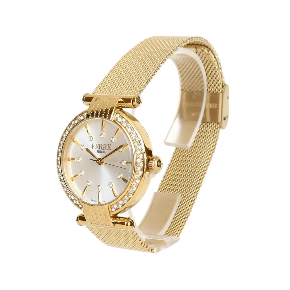 Ferre Milano Ladies Watch Full Stainless Steel Case with Yellow Gold Plated