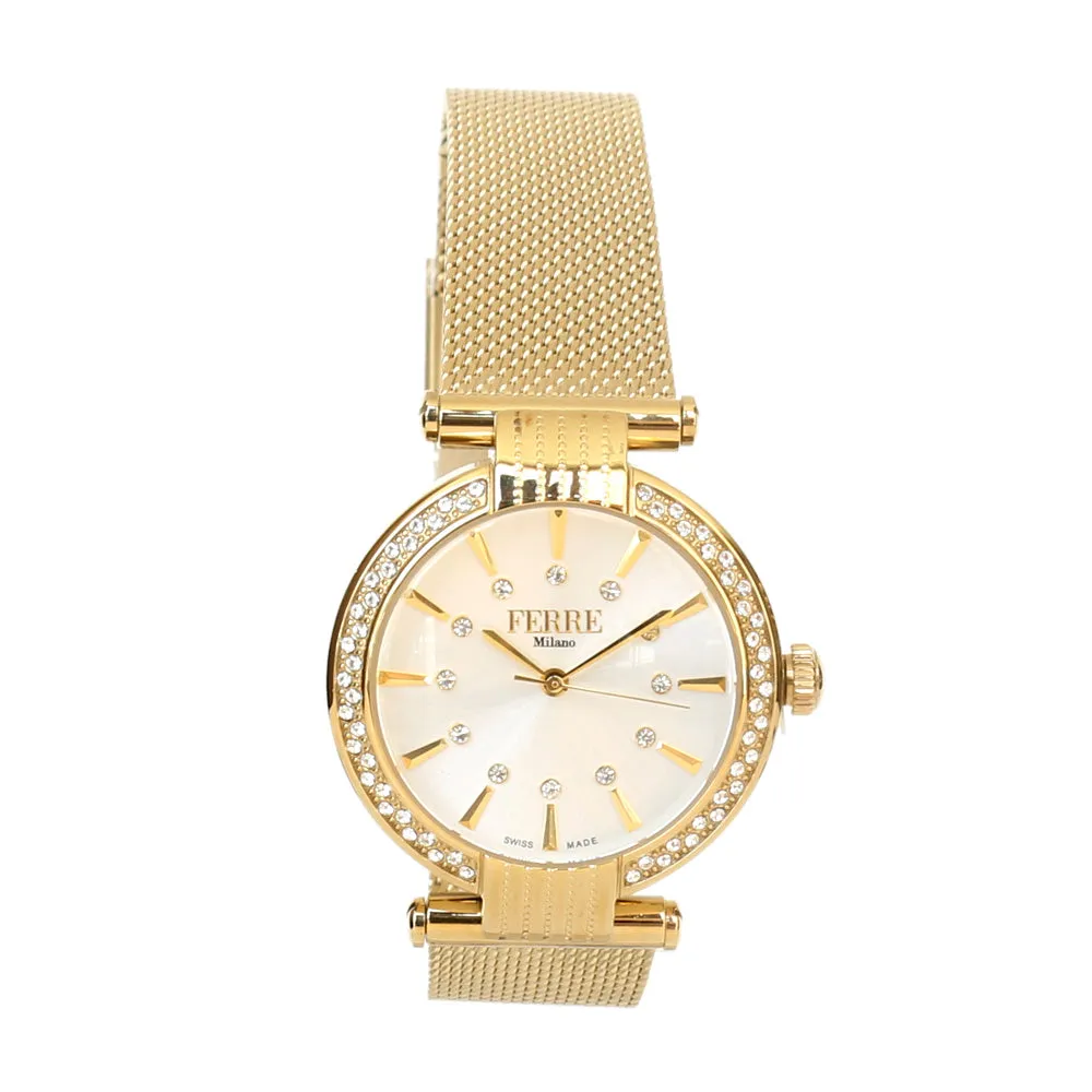 Ferre Milano Ladies Watch Full Stainless Steel Case with Yellow Gold Plated