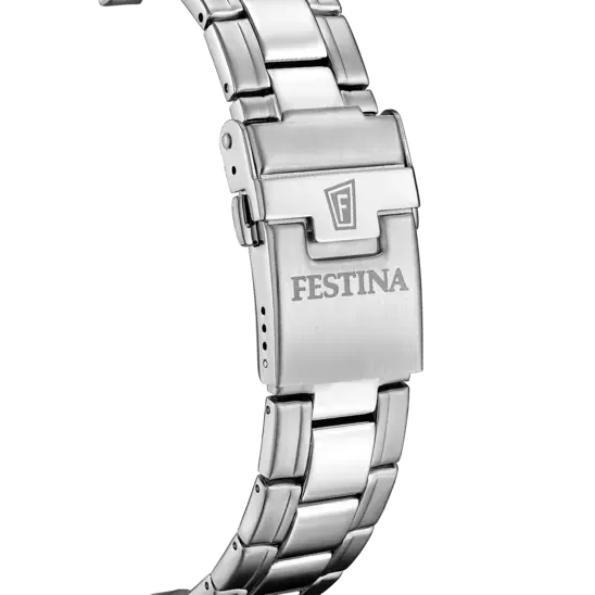 Festina Timeless Chronograph Gents Green Dial Stainless Steel Watch