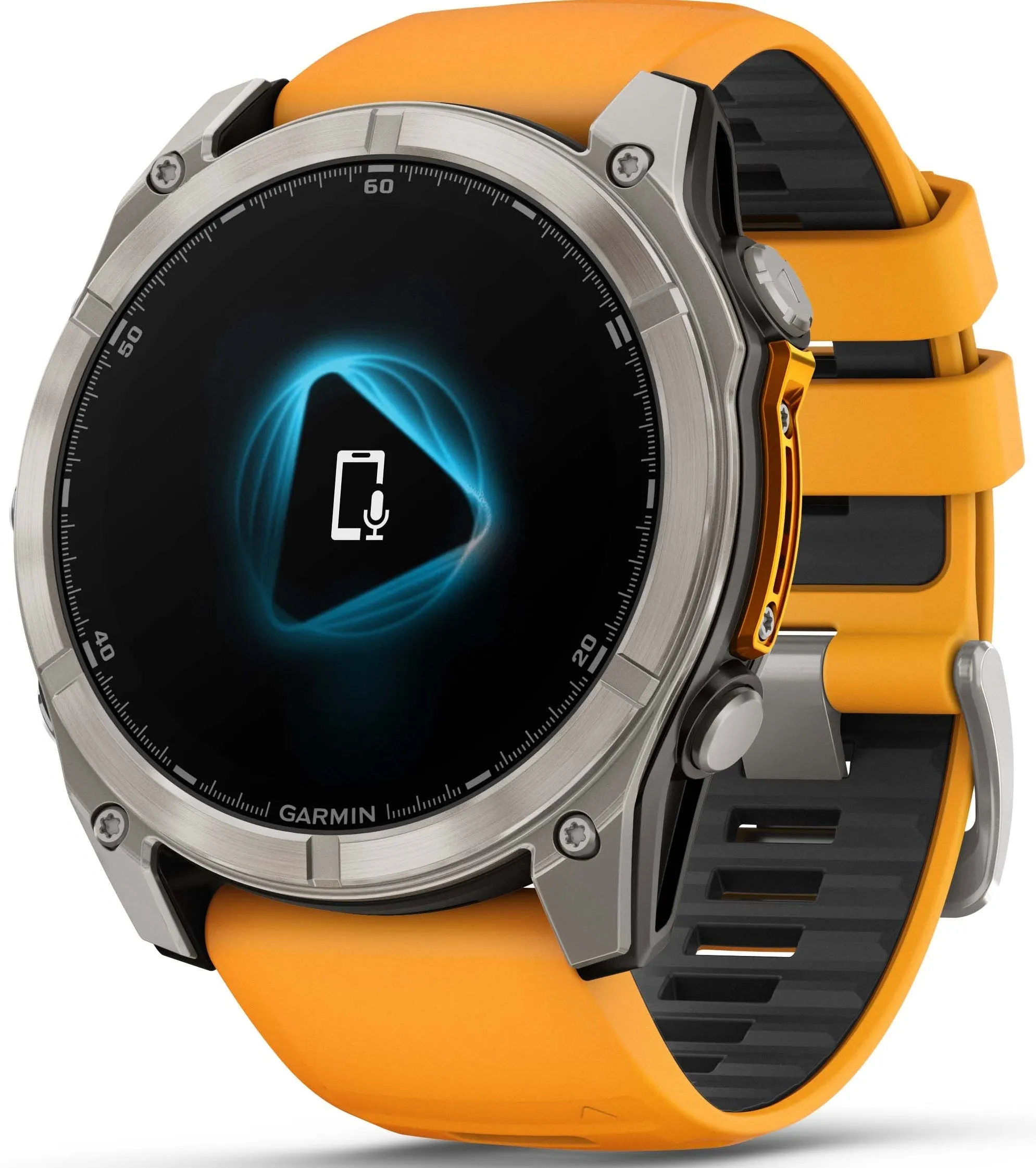 Garmin Fenix 8 51mm Sapphire AMOLED Graphite Spark Orange Titanium Silicone Watch