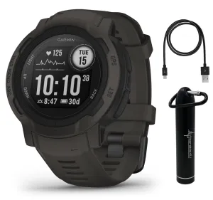 Garmin Instinct 2 GPS Rugged Outdoor Smartwatch with Wearable4U Power Bundle