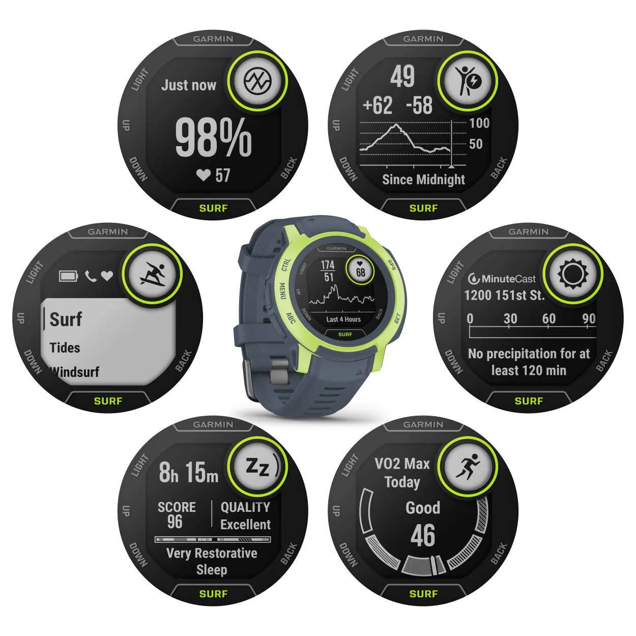 Garmin Instinct 2 GPS Rugged Outdoor Smartwatch with Wearable4U Power Bundle