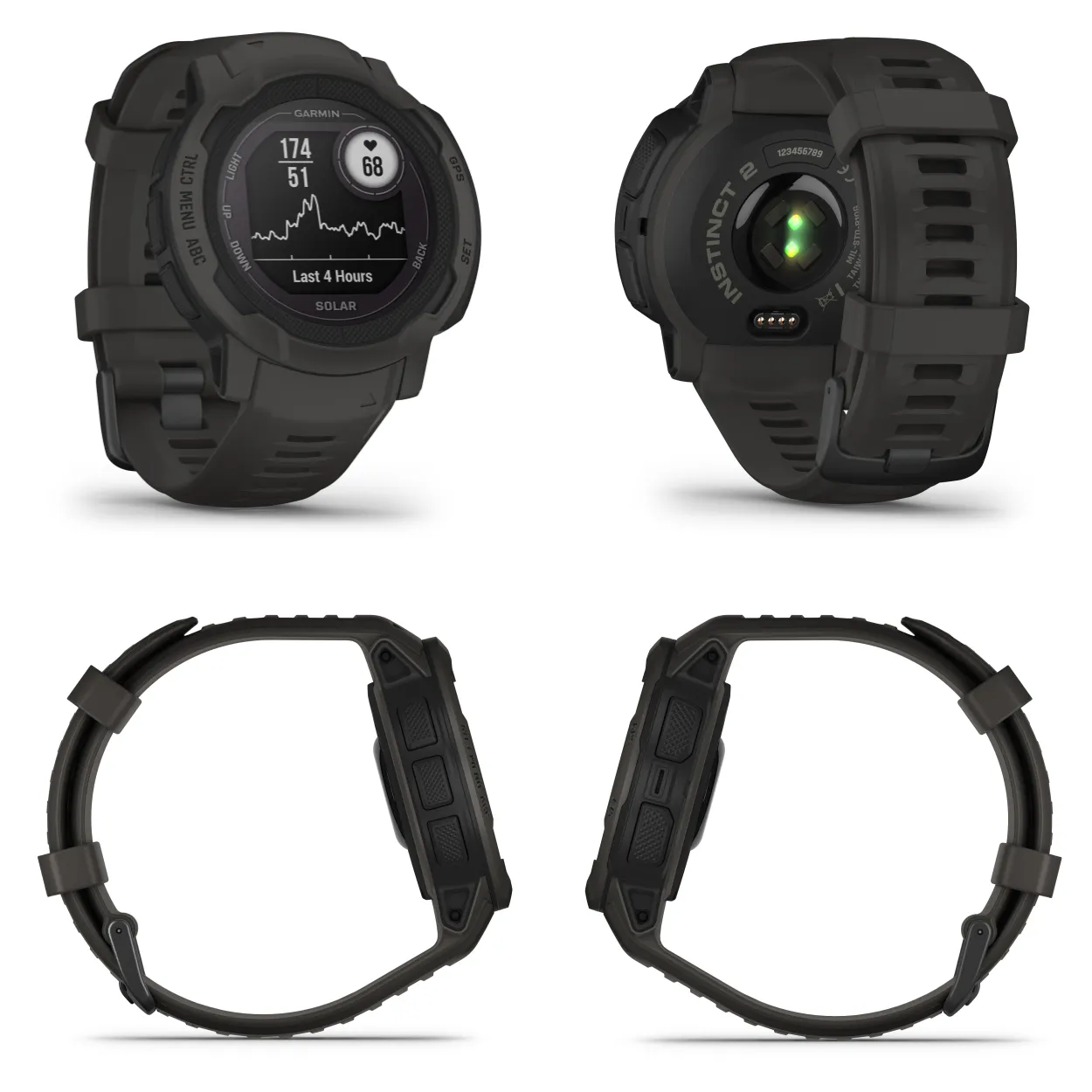 Garmin Instinct 2/2S GPS Rugged Outdoor Smartwatch with Wearable4U Black EarBuds Bundle