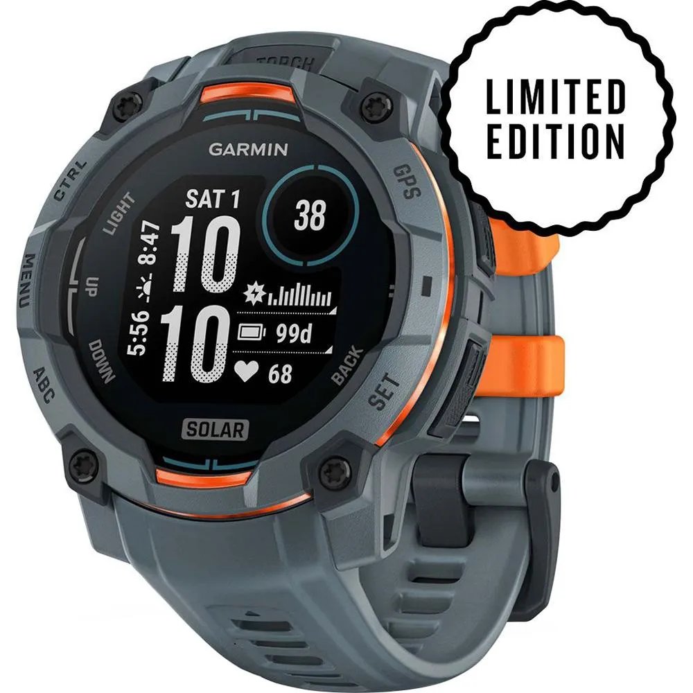 Garmin Instinct 3 - 45 mm GPS Smartwatch SOLAR Twilight   2 Year Warranty Bundle