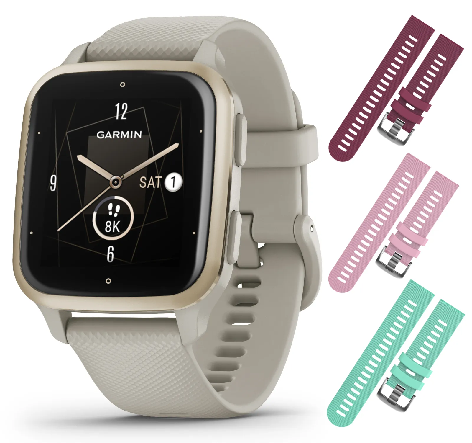 Garmin Venu Sq 2 GPS Smartwatch, All-Day Monitoring, Long-Lasting Battery Life, AMOLED Display, Black/Slate with Wearable4U Straps Bundle