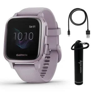 Garmin Venu Sq GPS Best Multisport Fitness Smartwatch with Wearable4U Power Bank Bundle