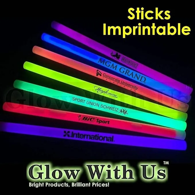 Glow Sticks Bulk Wholesale, 10 12” 15mm Dia. Pink Industrial Grade Jumbo Light Sticks, Bright Color, Glow 14 Hrs, Safety Glow Stick 3yrs Shelf Life, Ideal for Camping & Emergency, GlowWithUs Brand