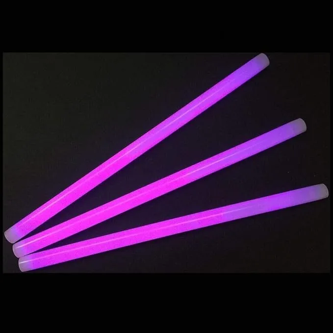 Glow Sticks Bulk Wholesale, 100 12” Purple Industrial Grade Jumbo Light Sticks, Bright Color, Glow 14 Hrs, Safety Glow Stick w/ 3-year Shelf Life, Ideal for Camping & Emergency, GlowWithUs Brand