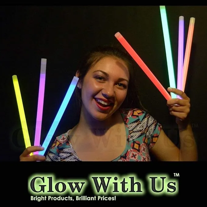 Glow Sticks Bulk Wholesale, 250 12” Red Industrial Grade Jumbo Light Sticks, Bright Color, Glow 14 Hrs, Safety Glow Stick w/ 3-year Shelf Life, Ideal for Camping & Emergency, GlowWithUs Brand