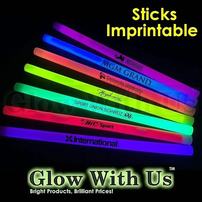 Glow Sticks Bulk Wholesale, 250 12” Red Industrial Grade Jumbo Light Sticks, Bright Color, Glow 14 Hrs, Safety Glow Stick w/ 3-year Shelf Life, Ideal for Camping & Emergency, GlowWithUs Brand