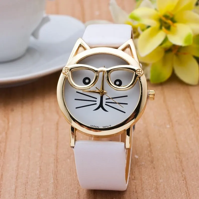 Gold Plated Cat Watch for Women (with 10 variations) - Holiday Sale!