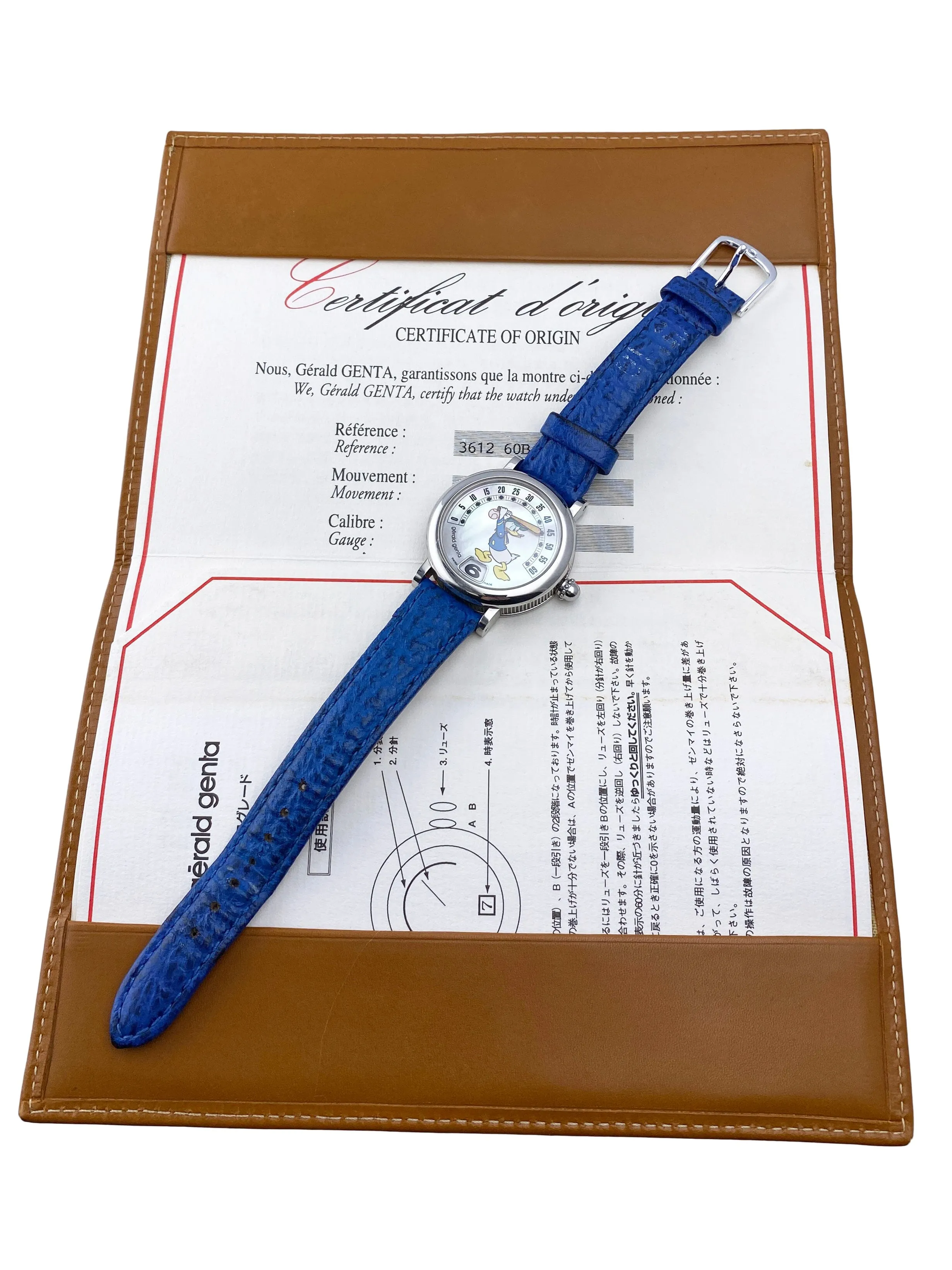 Gérald Genta Retro Disney G.3612 Donald Duck MOP Dial Mens Watch Papers