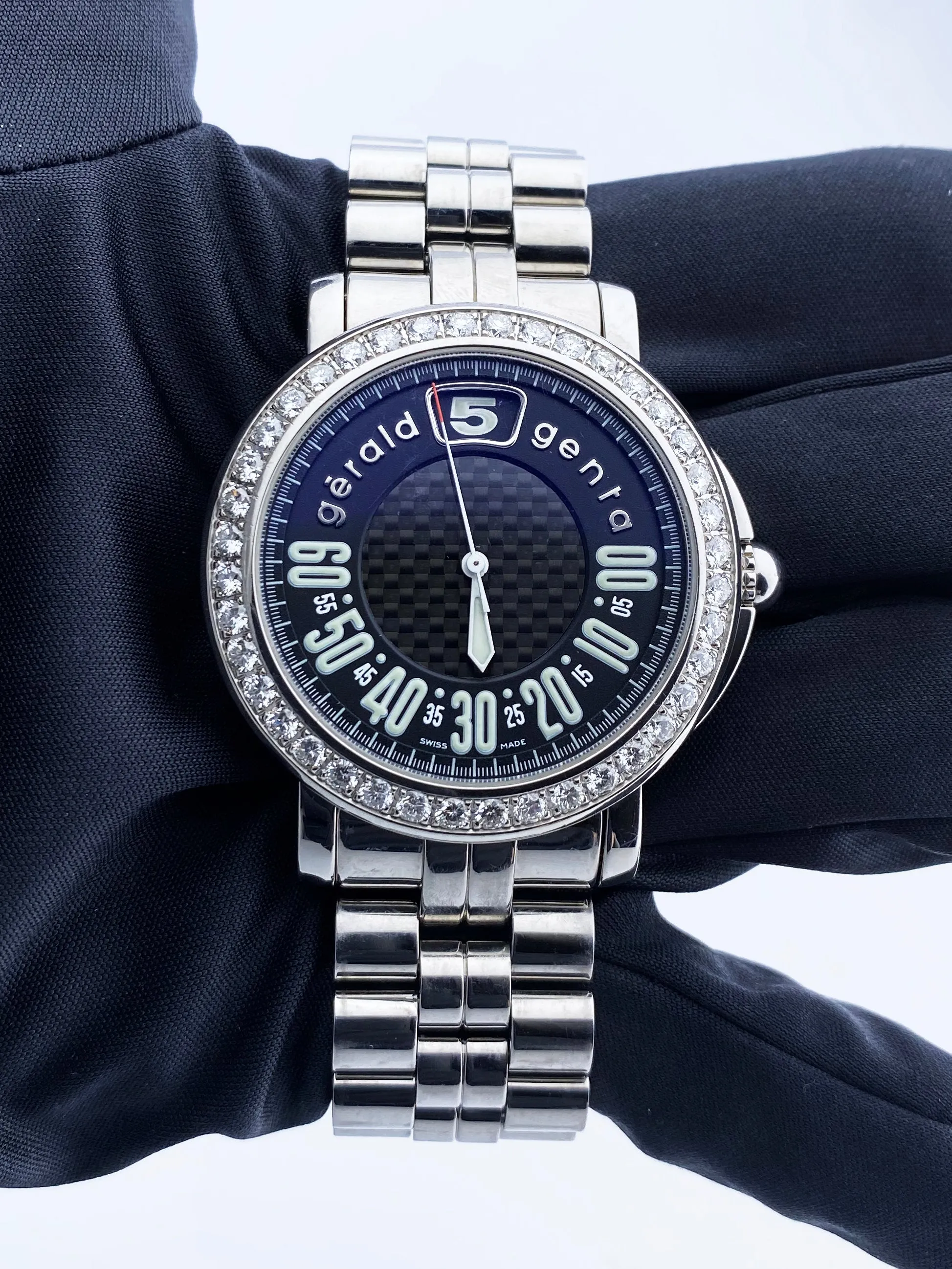 Gérald Genta Retro Sport RSP.X.10 Diamonds Dial Mens Watch Box Papers