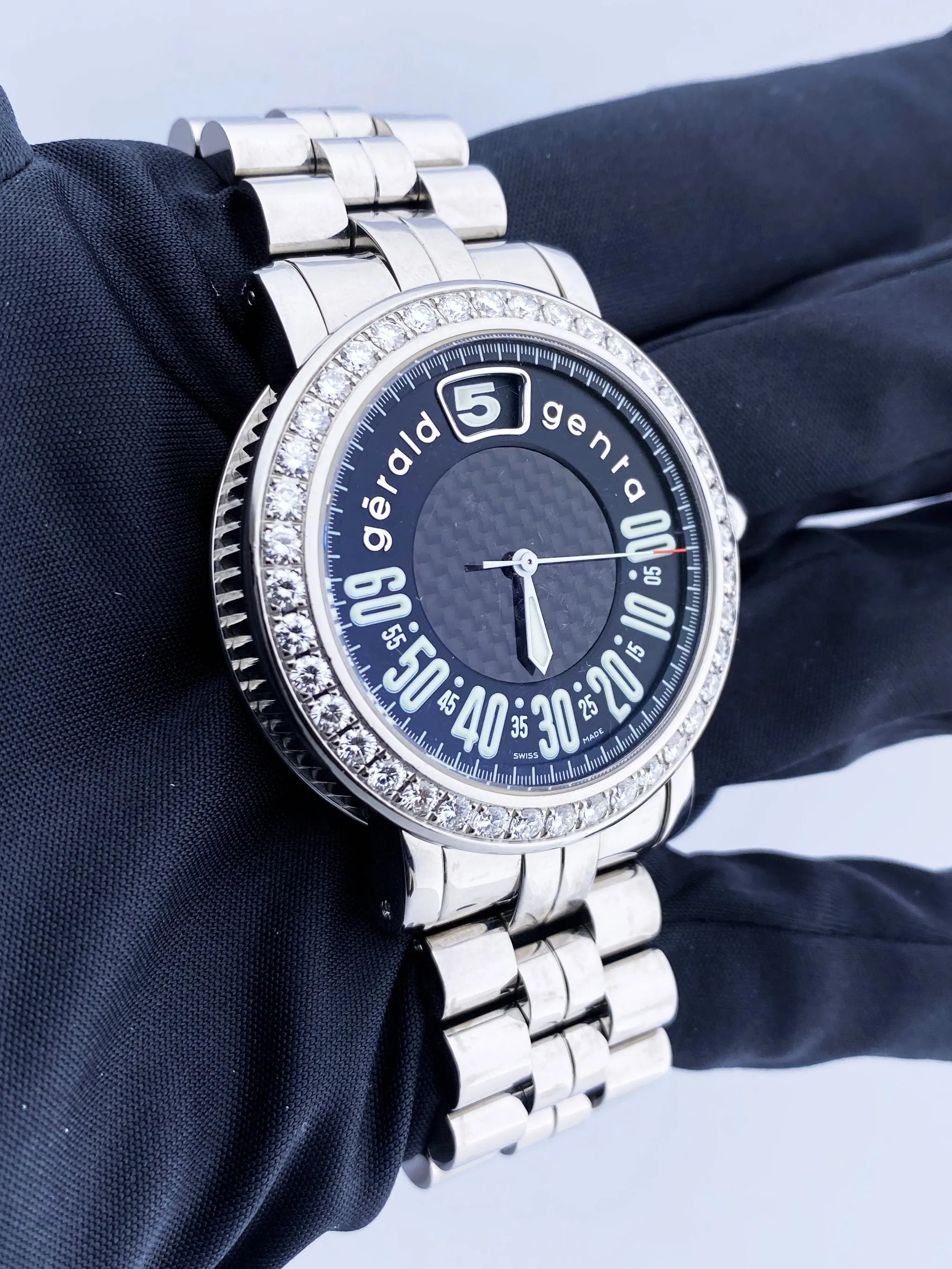 Gérald Genta Retro Sport RSP.X.10 Diamonds Dial Mens Watch Box Papers