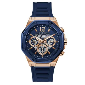 Guess Momentum Blue Silicone Strap Blue Dial Chronograph Quartz Watch for Gents - GW0263G2