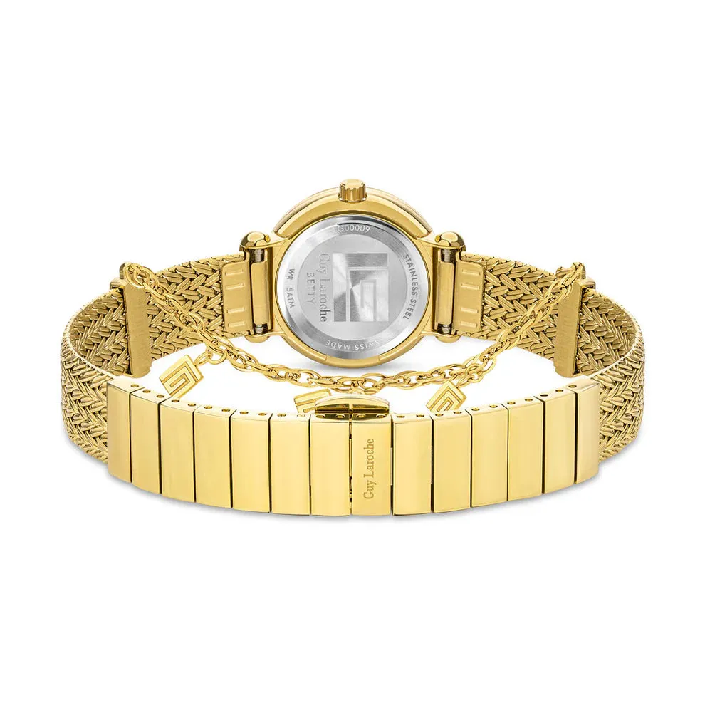 Guy Laroche Betty Ladies Pink Dial Gold Plated Watch