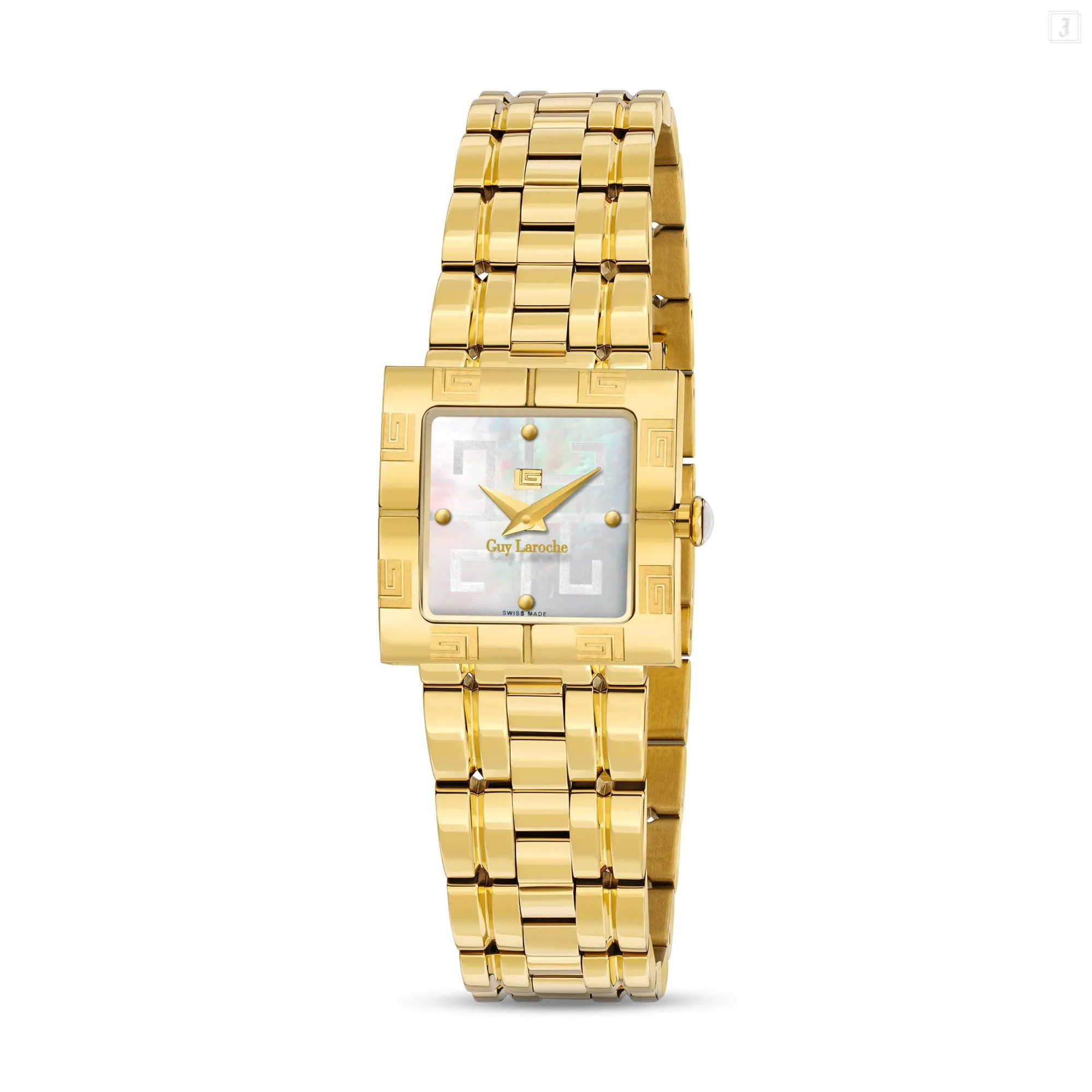 Guy Laroche Camille Ladies White MOP Dial Gold Plated Watch
