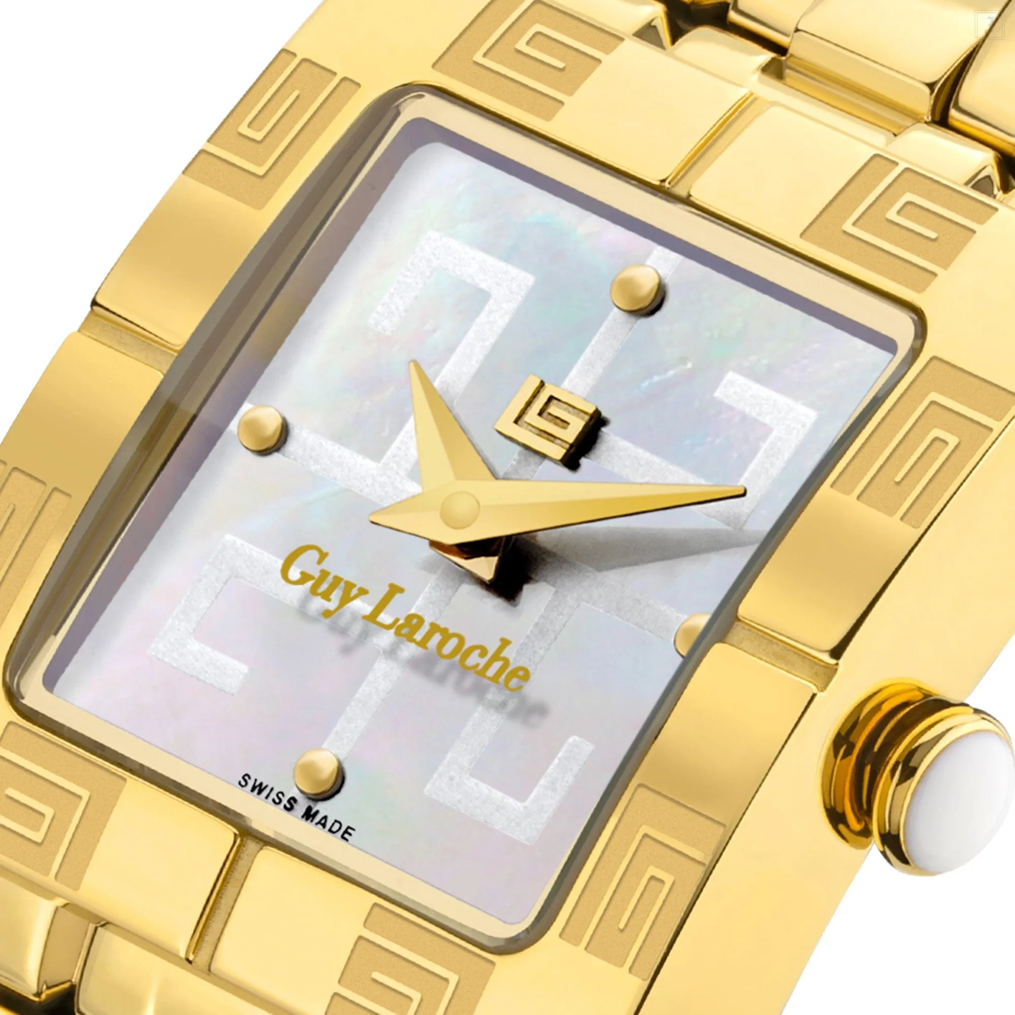 Guy Laroche Camille Ladies White MOP Dial Gold Plated Watch