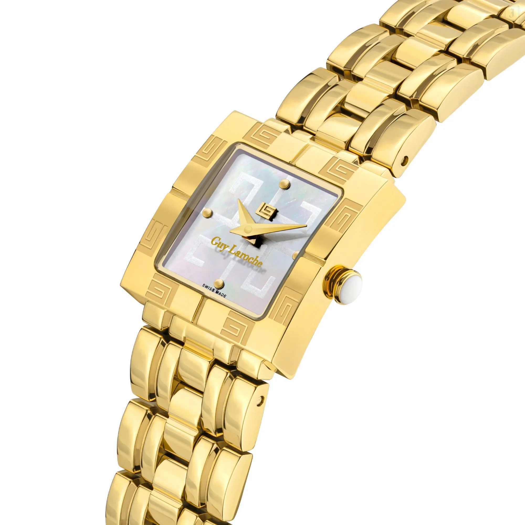 Guy Laroche Camille Ladies White MOP Dial Gold Plated Watch