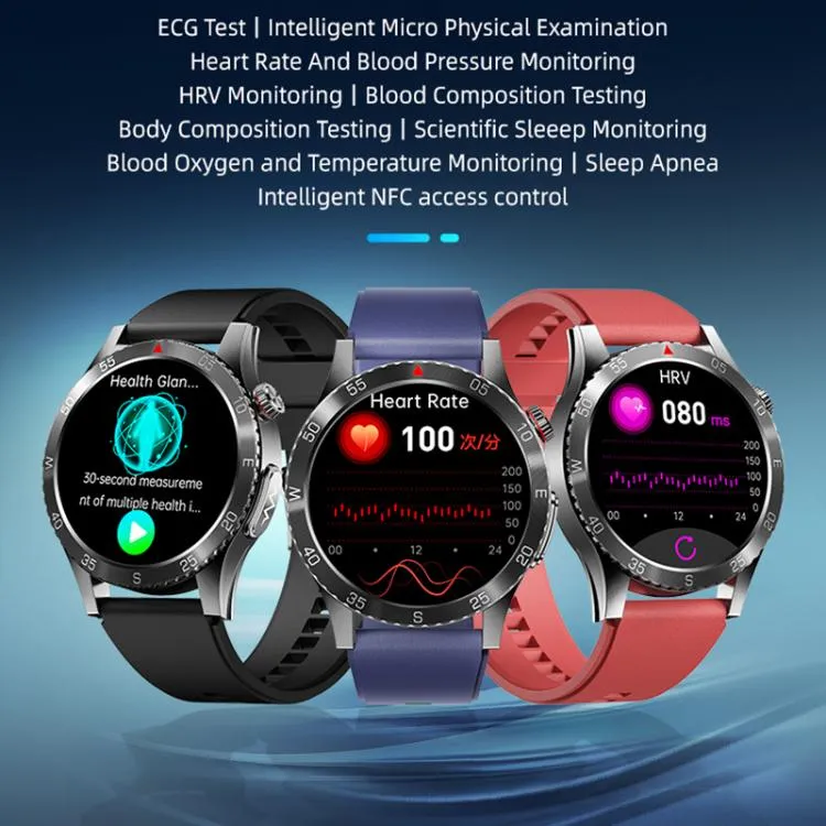 H9 1.43 inch Silicone Strap ECG Smart Watch Supports Bluetooth Calls/Smart Voice Assistant(Red)