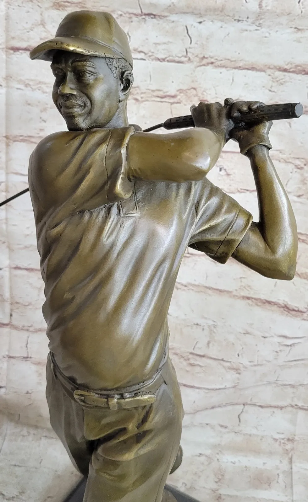 Handcrafted Superb Detailed Huge Male Golfer Golf Sport Memorabilia Bronze Statu