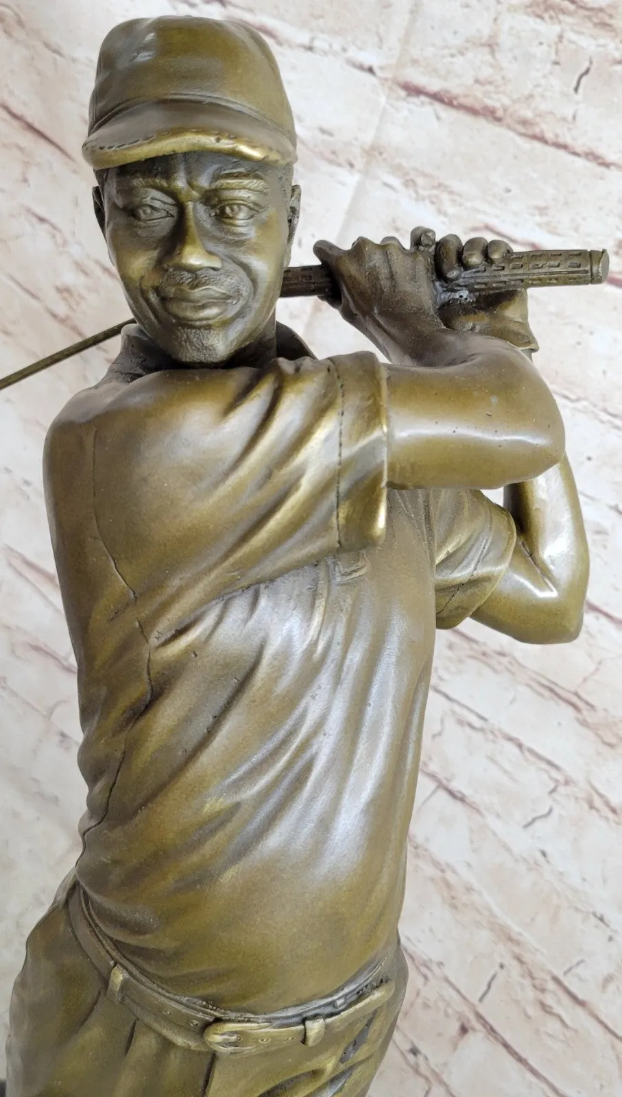 Handcrafted Superb Detailed Huge Male Golfer Golf Sport Memorabilia Bronze Statu