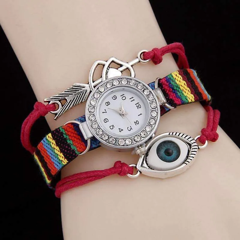 Heart Arrow Eye Vintage Quartz Bracelet Watch