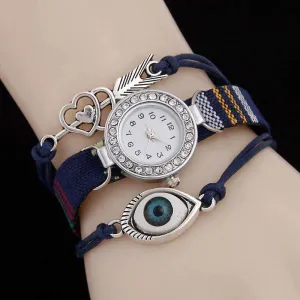 Heart Arrow Eye Vintage Quartz Bracelet Watch