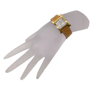 Hermes 2004 Tan / Gold Plated Crocodile Skin Leather 21mm Heure H Watch